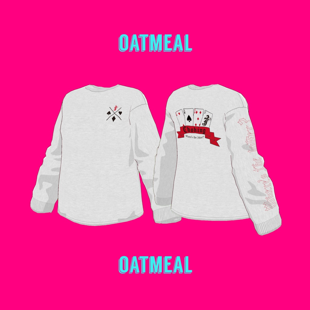 バックプリントロゴデザインロンT/トランプ