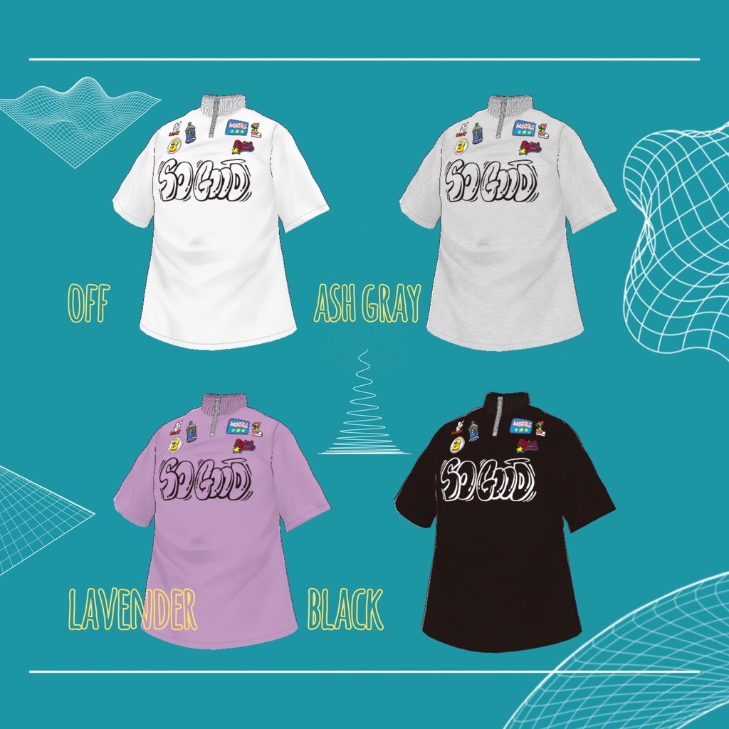 ハーフジップTシャツ/SO GOOD