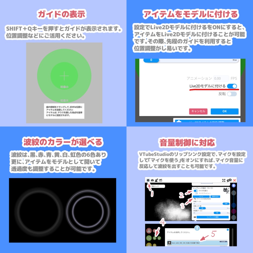 【Live2Dアイテム】 波紋アイテム【VTubeStudio用】