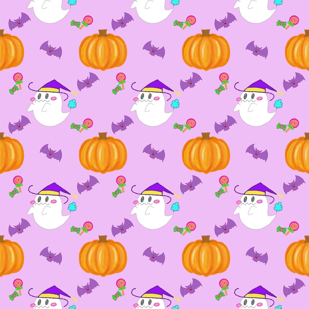 【7色セット】手描きハロウィン デジタルペーパー|PNG・3600×3600px