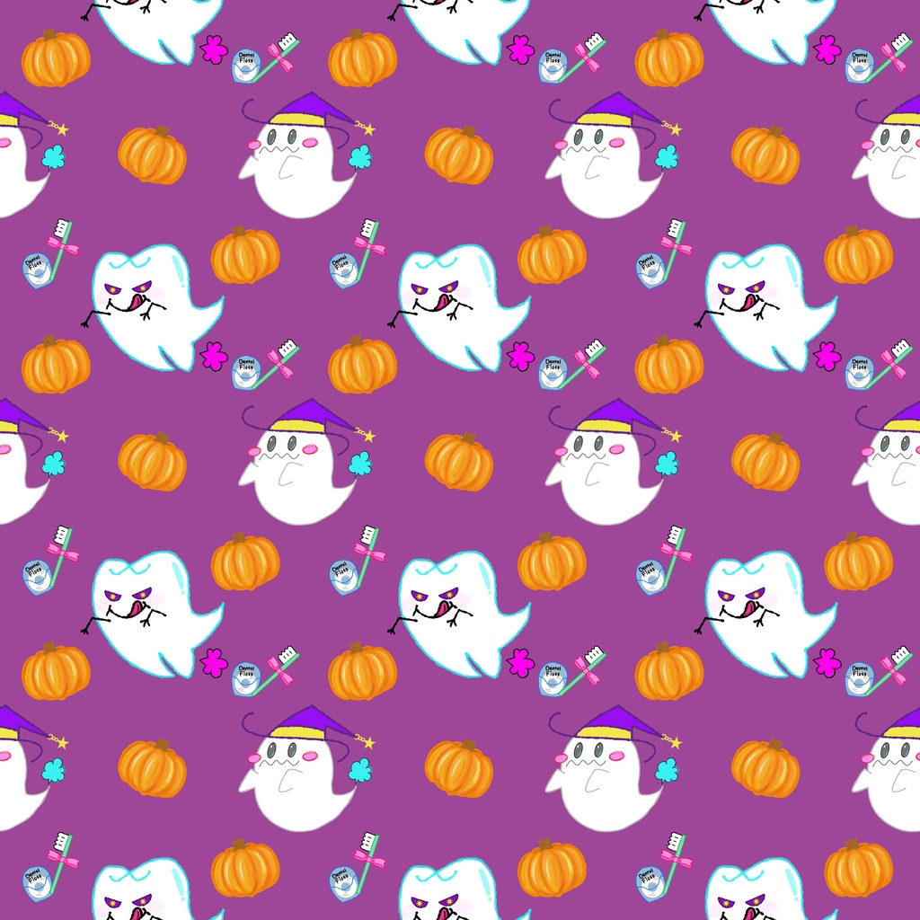 おばけと歯のおばけ|Halloween デジタルペーパー 5色セット