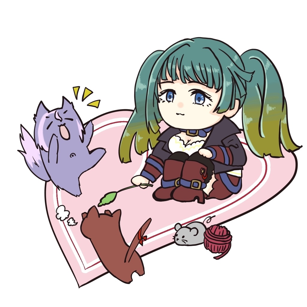 【アクリルキーホルダー】ギュンヒルドwithにゃんデン&にゃん雄　