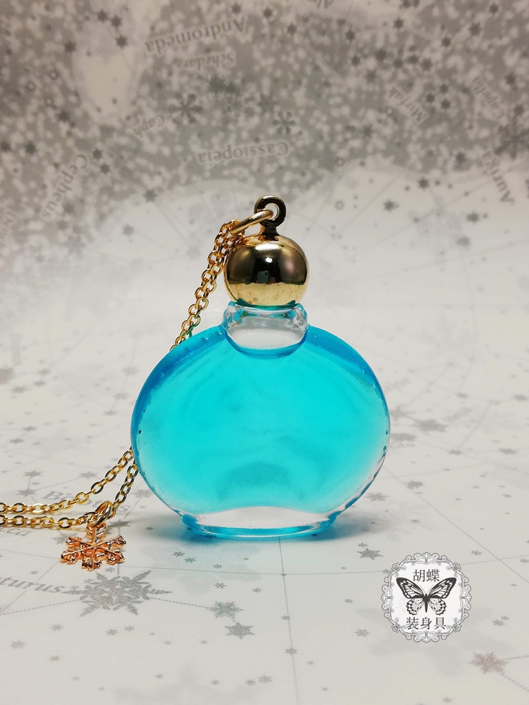 「月凍る アクアマリン色」 アンタークチサイトもどきネックレス