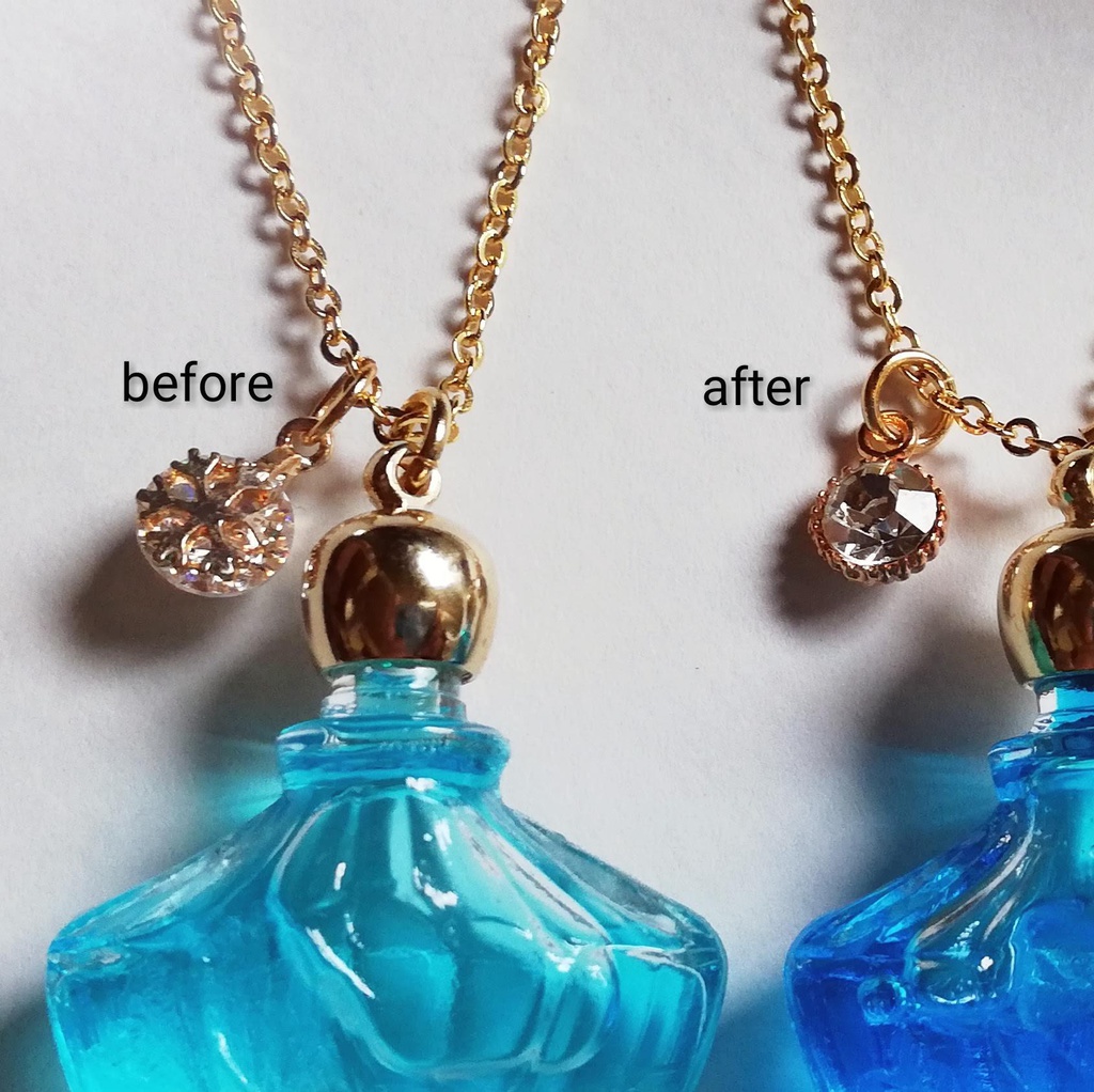 「流氷の囁き アクアマリン色」アンタークチサイトもどきのネックレス