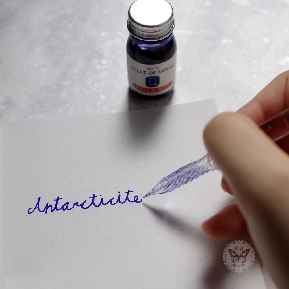 氷柱筆 アクアマリン色 アンタークチサイトもどきガラスペン