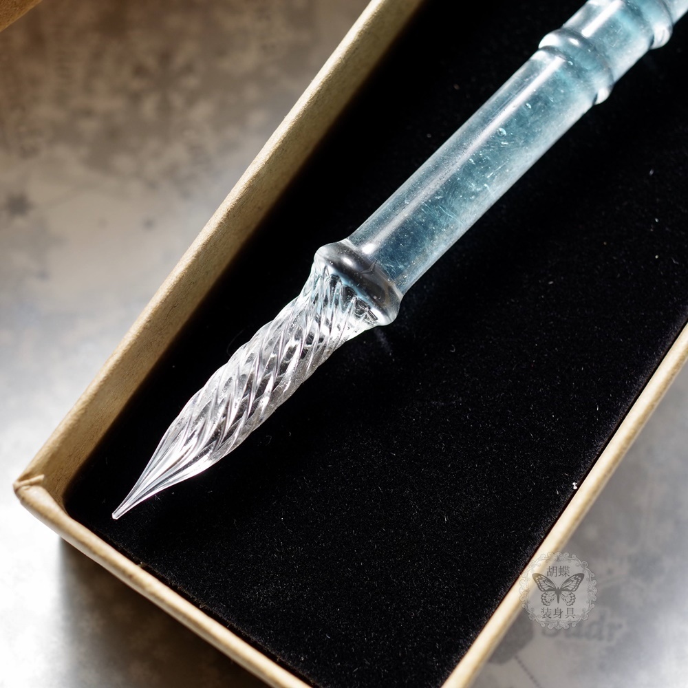 氷柱筆 アクアマリン色 アンタークチサイトもどきガラスペン