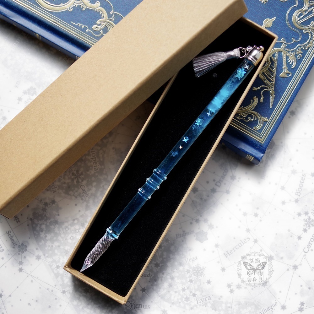 氷柱筆 サファイア色 アンタークチサイトもどきガラスペン