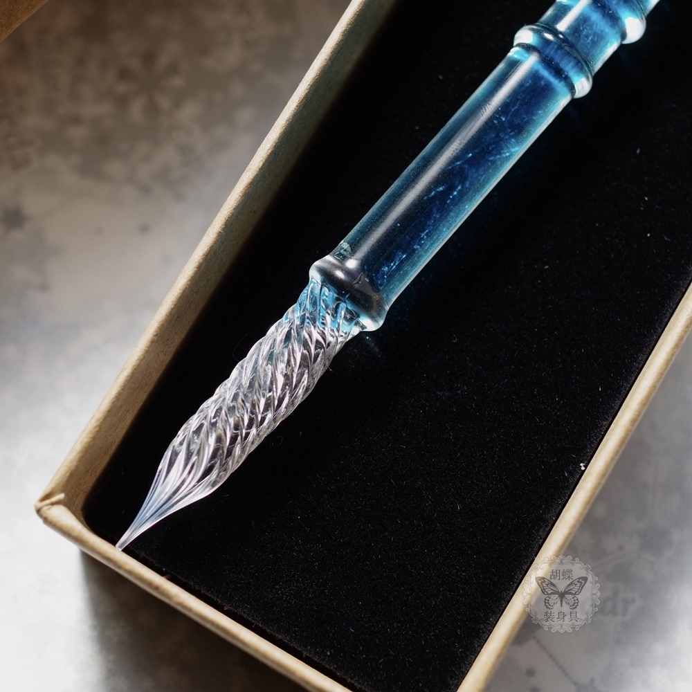 氷柱筆 サファイア色 アンタークチサイトもどきガラスペン