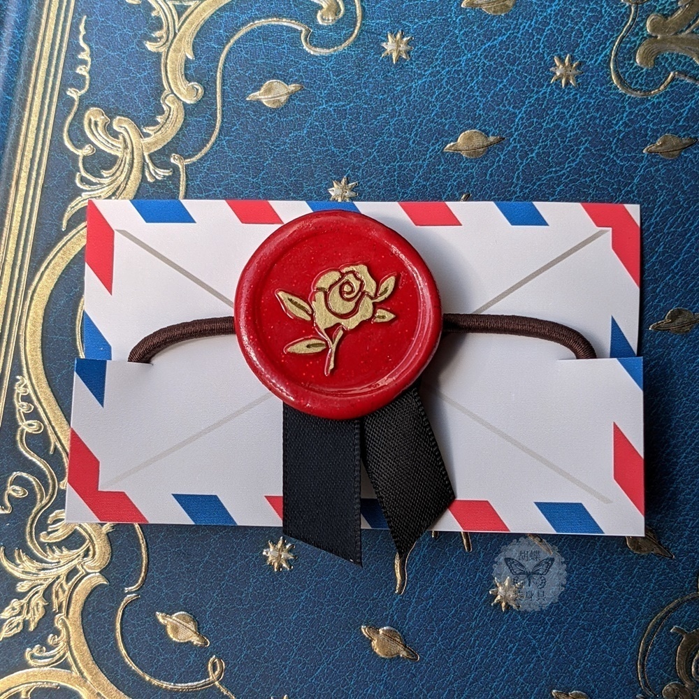 薔薇の紋章 封蝋風ヘアゴム