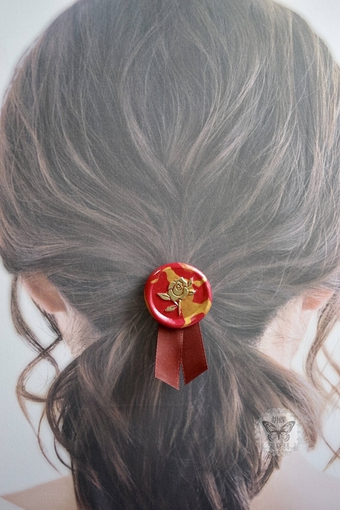 薔薇の紋章 封蝋風ヘアゴム