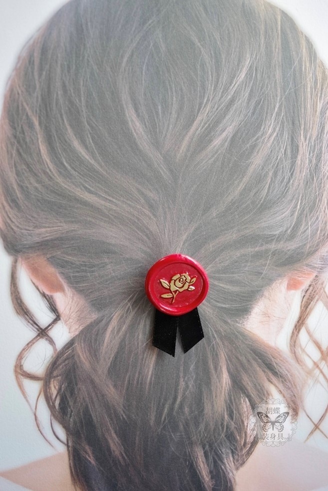 薔薇の紋章 封蝋風ヘアゴム