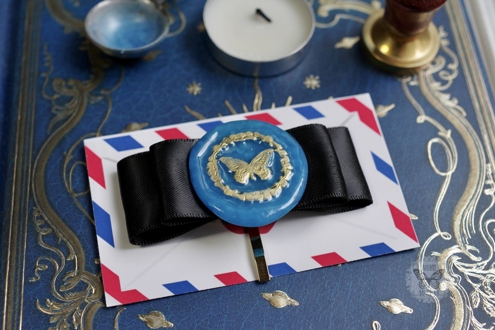 蝶の紋章 封蝋風ポニーフック