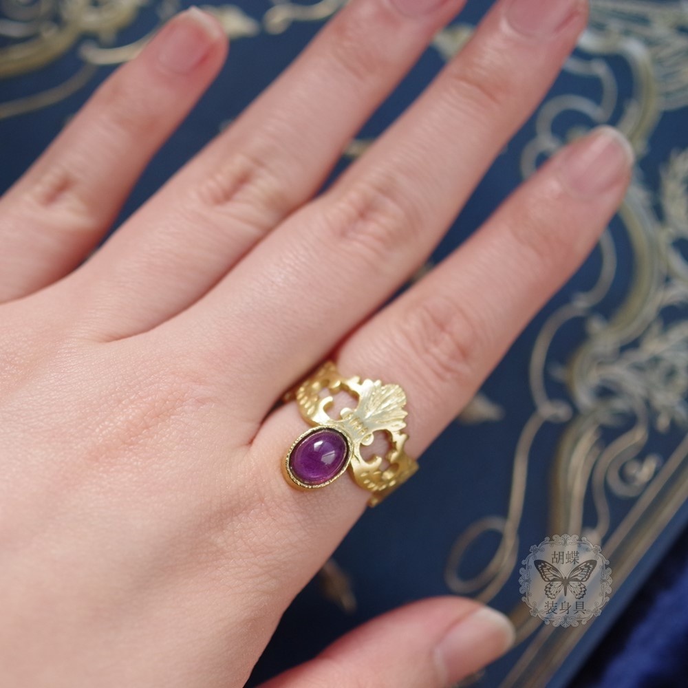 アメジストのアラベスクリング