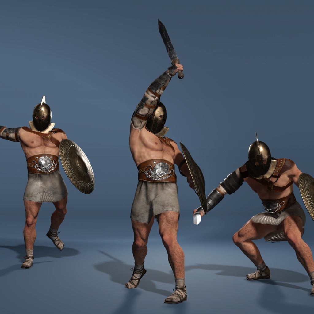 Realistic Roman Spartan Gladiator Warrior Rigged UE Sword Shield 3D model