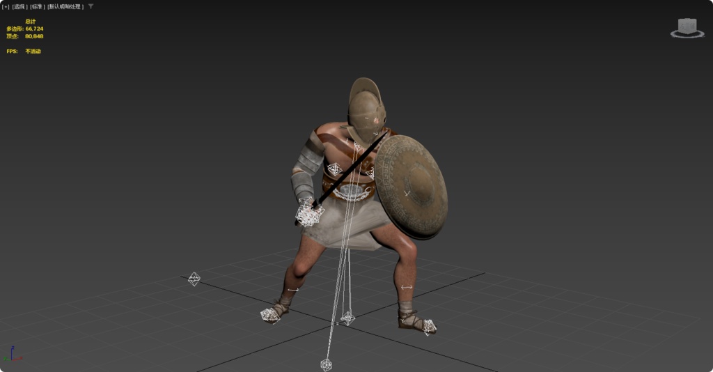 Realistic Roman Spartan Gladiator Warrior Rigged UE Sword Shield 3D model