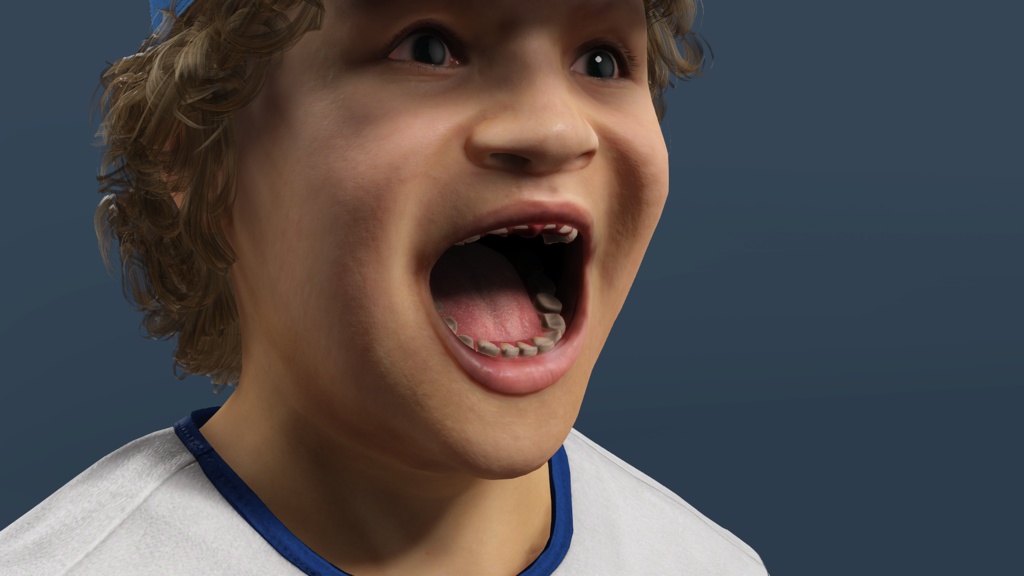 リアル子供少年 ダスティン・ヘンダーソン ストレンジャー・シングス 表情リグ ローポリ 3Dモデル