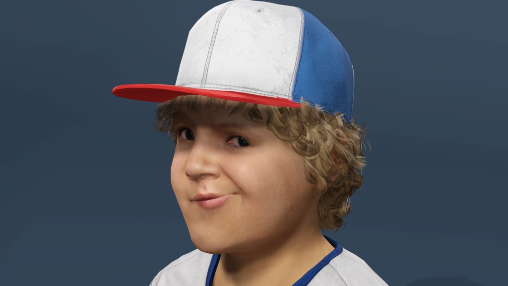リアル子供少年 ダスティン・ヘンダーソン ストレンジャー・シングス 表情リグ ローポリ 3Dモデル