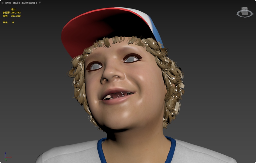 リアル子供少年 ダスティン・ヘンダーソン ストレンジャー・シングス 表情リグ ローポリ 3Dモデル