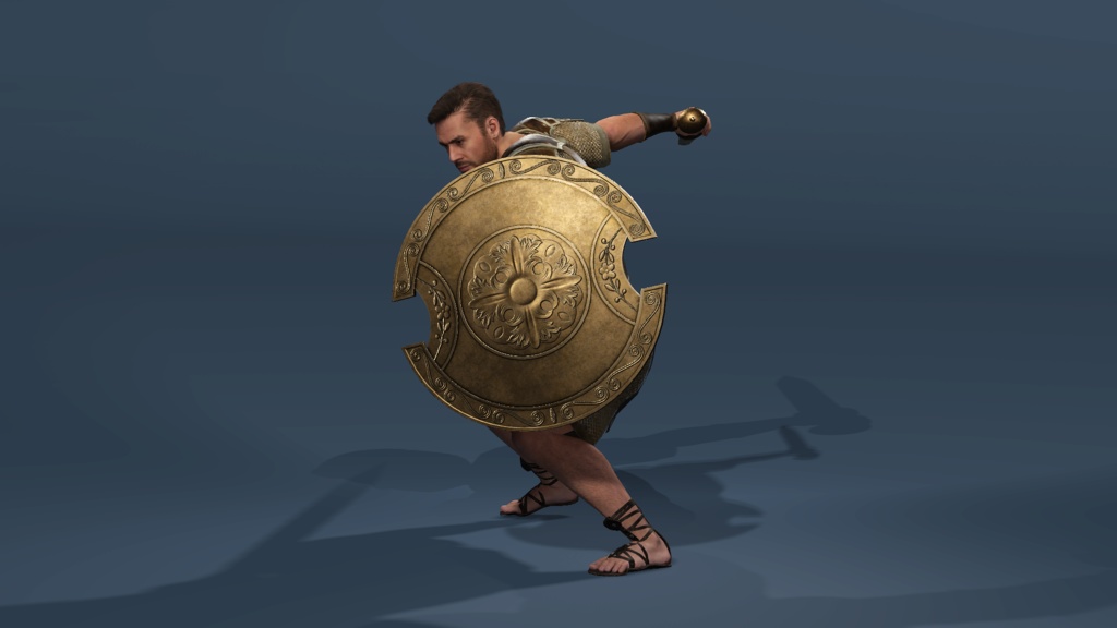 Realistic Roman Gladiator Warrior Rigged for UE Muscle Man Armor low-poly 3d model