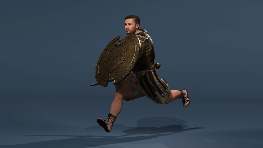 Realistic Roman Gladiator Warrior Rigged for UE Muscle Man Armor low-poly 3d model
