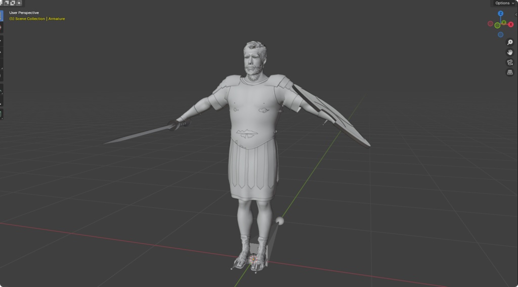 Realistic Roman Gladiator Warrior Rigged for UE Muscle Man Armor low-poly 3d model
