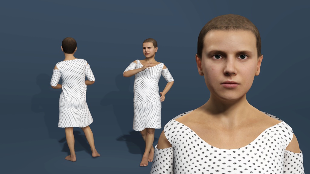 Stranger Things Eleven Season 1 Realistic Character Fully Rigged low-poly 3d model