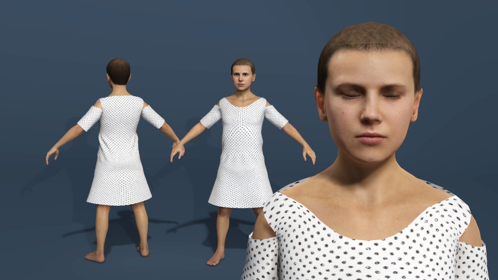 Stranger Things Eleven Season 1 Realistic Character Fully Rigged low-poly 3d model