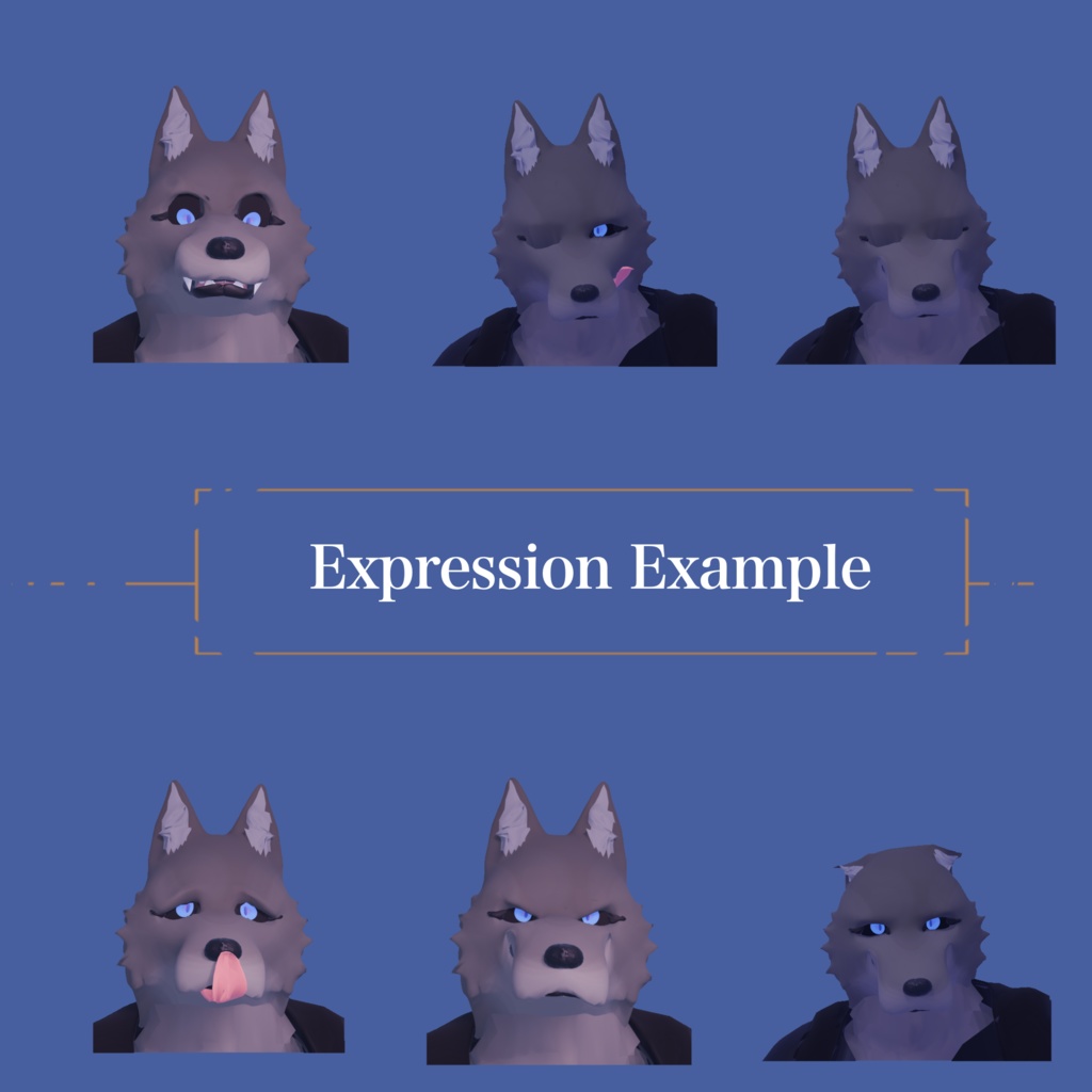 🐺【大幅値下げ中】🐺ハイイロ 製品版/ オリジナル3Dモデル ケモノ 獣人アバター【VRchat】