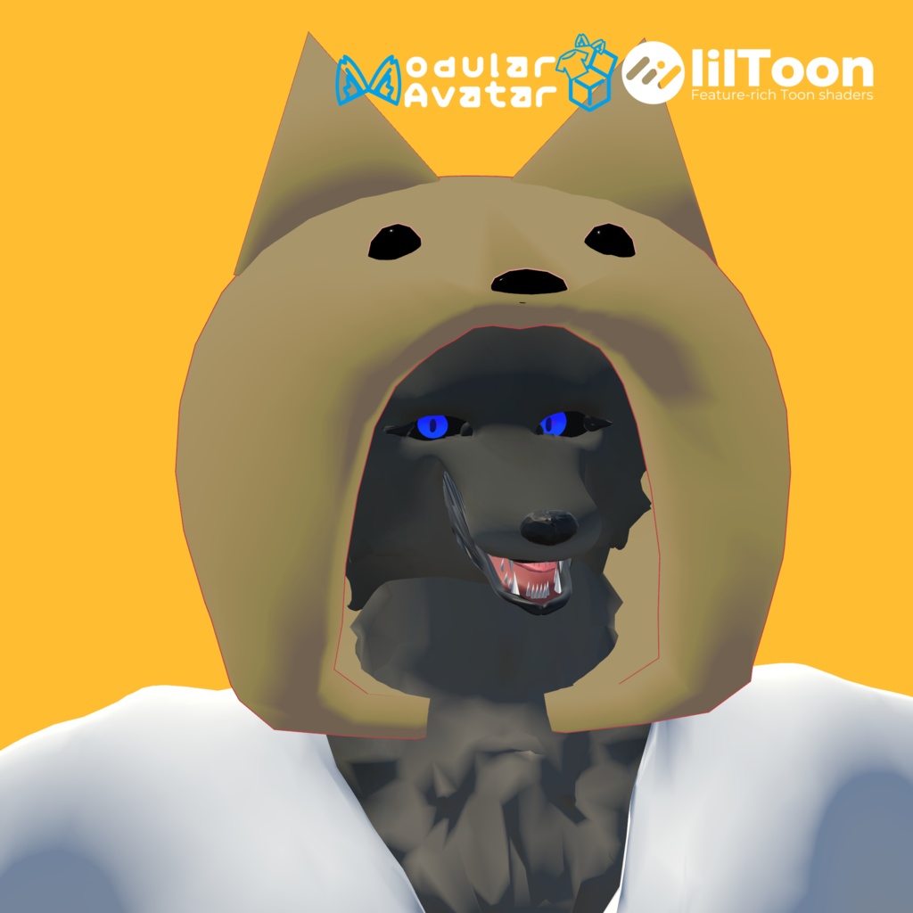 【VRChat】猫を被る 犬を被る サメを被る 被り物3種類セット 【MA対応】【LilToon】