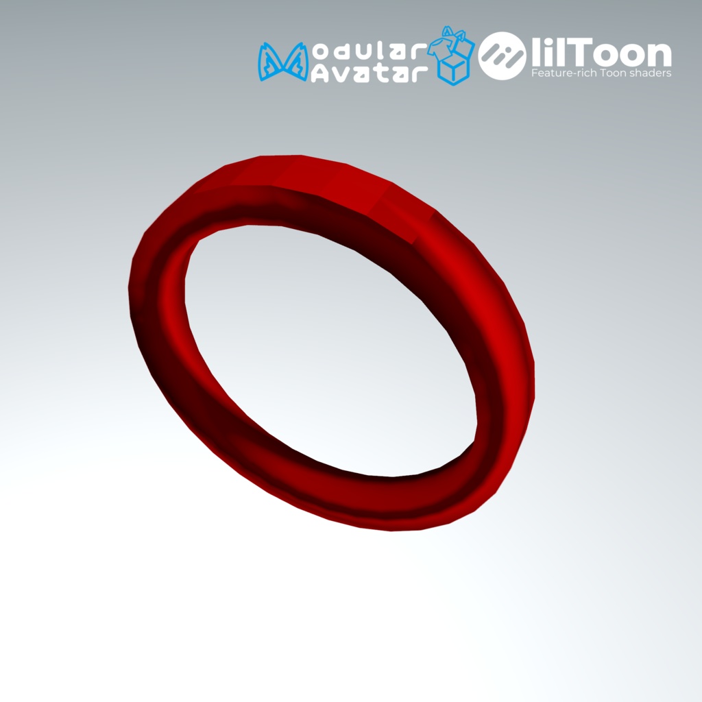 【無料配布】free 指輪アクセサリー5色セット 赤色、青色、黄色、灰色、黒色 【VRChat】【MA対応】【LilToon】