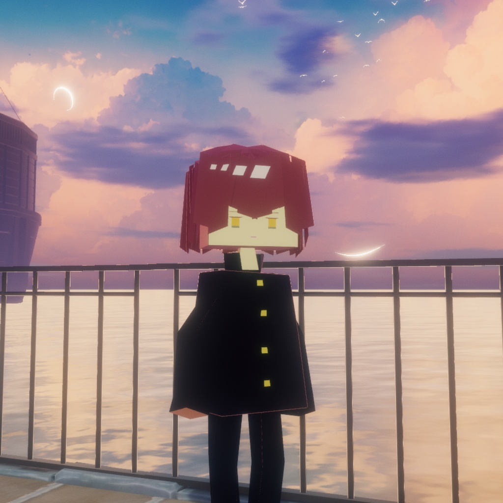 ローポリ不健康男子学生/ オリジナル3Dモデル 学生 100円 ローポリアバター ローポリゴン【VRchat】
