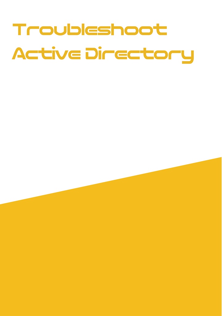 Troubleshoot Active Directory