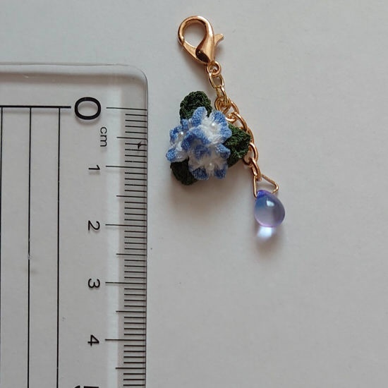 【つまみ細工】あじさいチャーム
