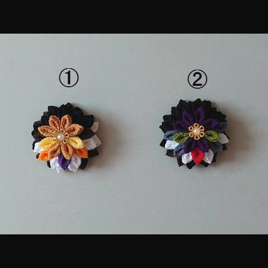 【にじさんじ】伏見ガク・剣持刀也イメージポニーフック【つまみ細工】