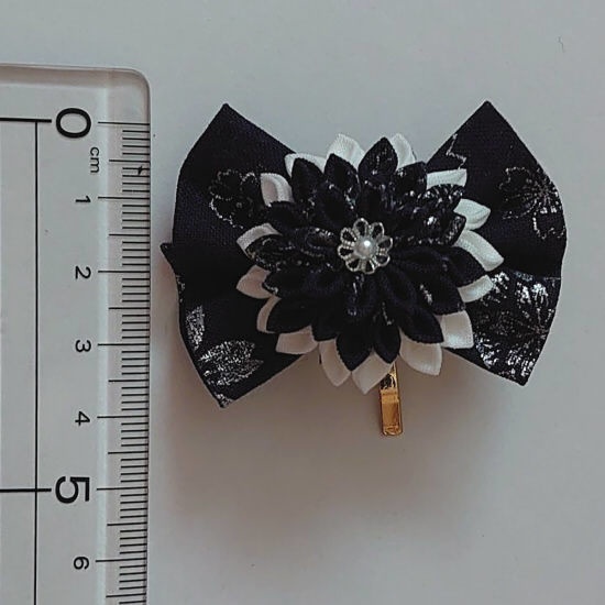 【つまみ細工】星空イメージ・リボンポニーフック