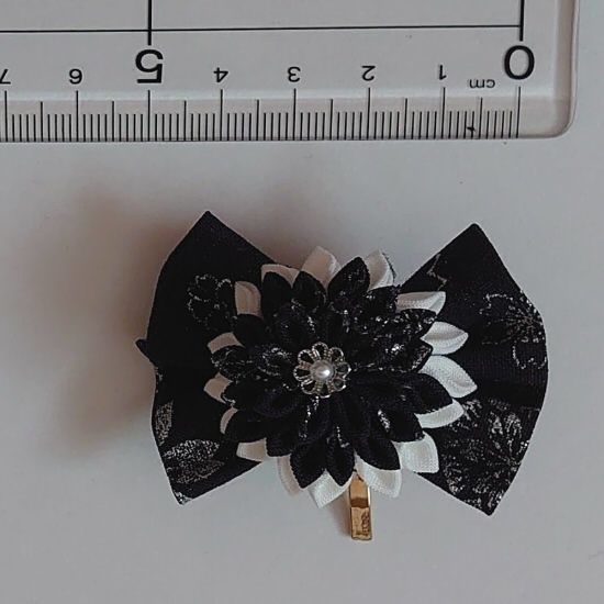 【つまみ細工】星空イメージ・リボンポニーフック