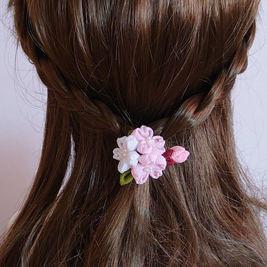 【つまみ細工】桜のポニーフック