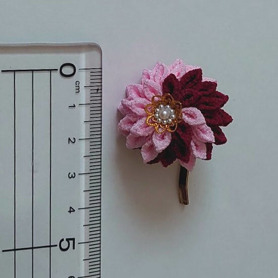 【つまみ細工】ポニーフック&イヤリングセット