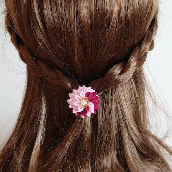 【つまみ細工】ポニーフック&イヤリングセット