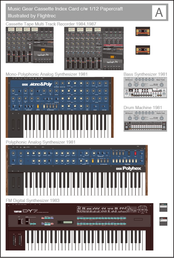 1/12スケール 音楽機材ペーパークラフト キット