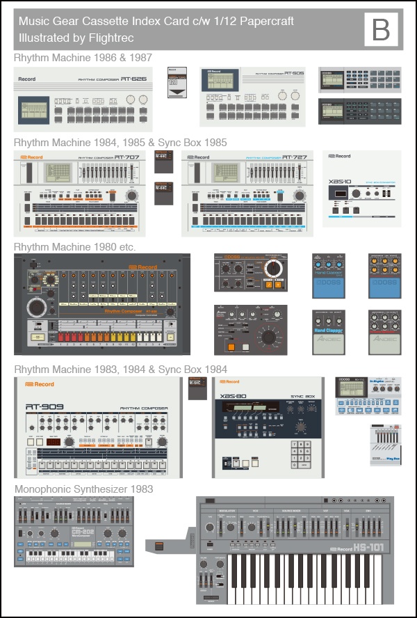 1/12スケール 音楽機材ペーパークラフト キット