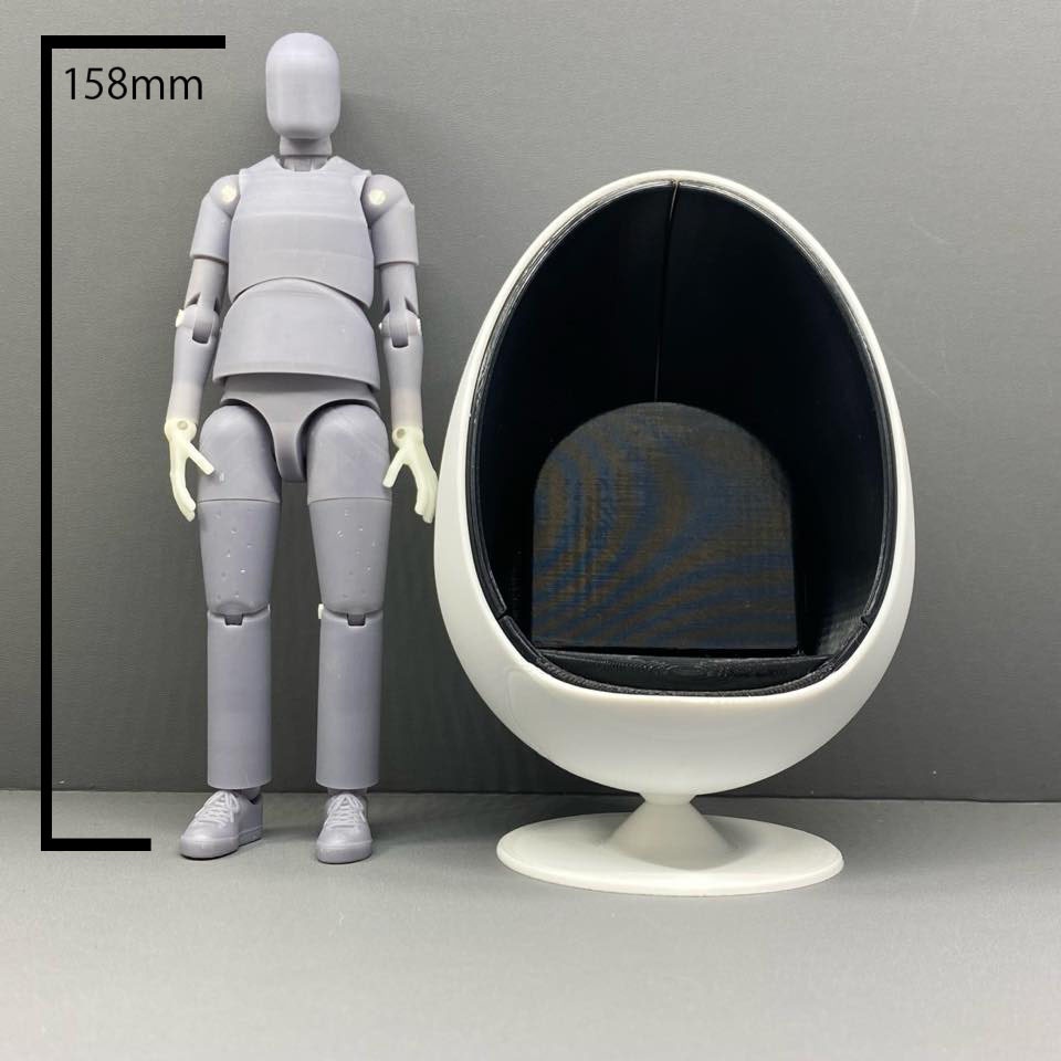 1/12スケール フィギュア用 ミニチュア エッグチェア