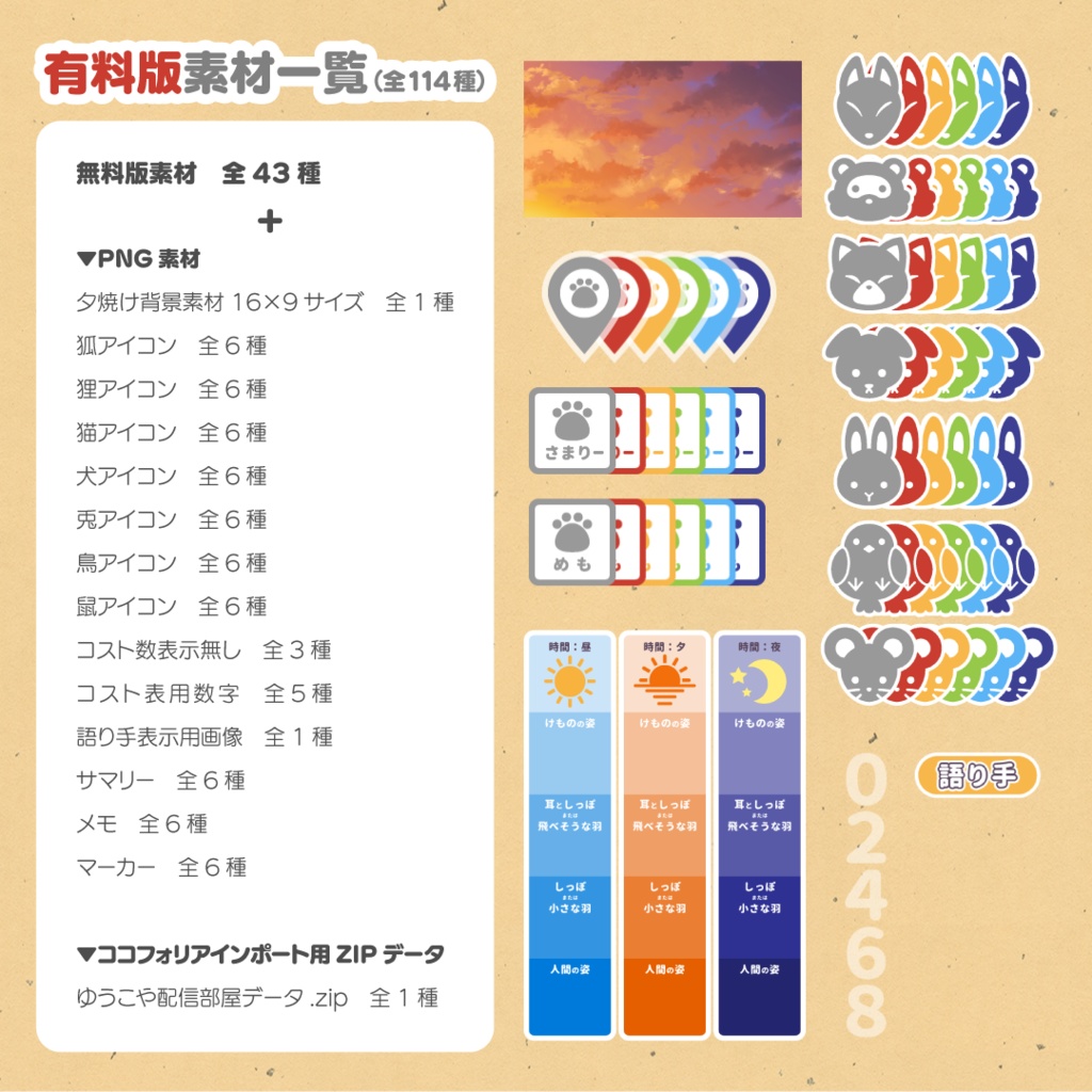 【無料版/有料版】ゆうやけこやけお部屋セット【CCFOLIA向け素材】SPLL:E219003