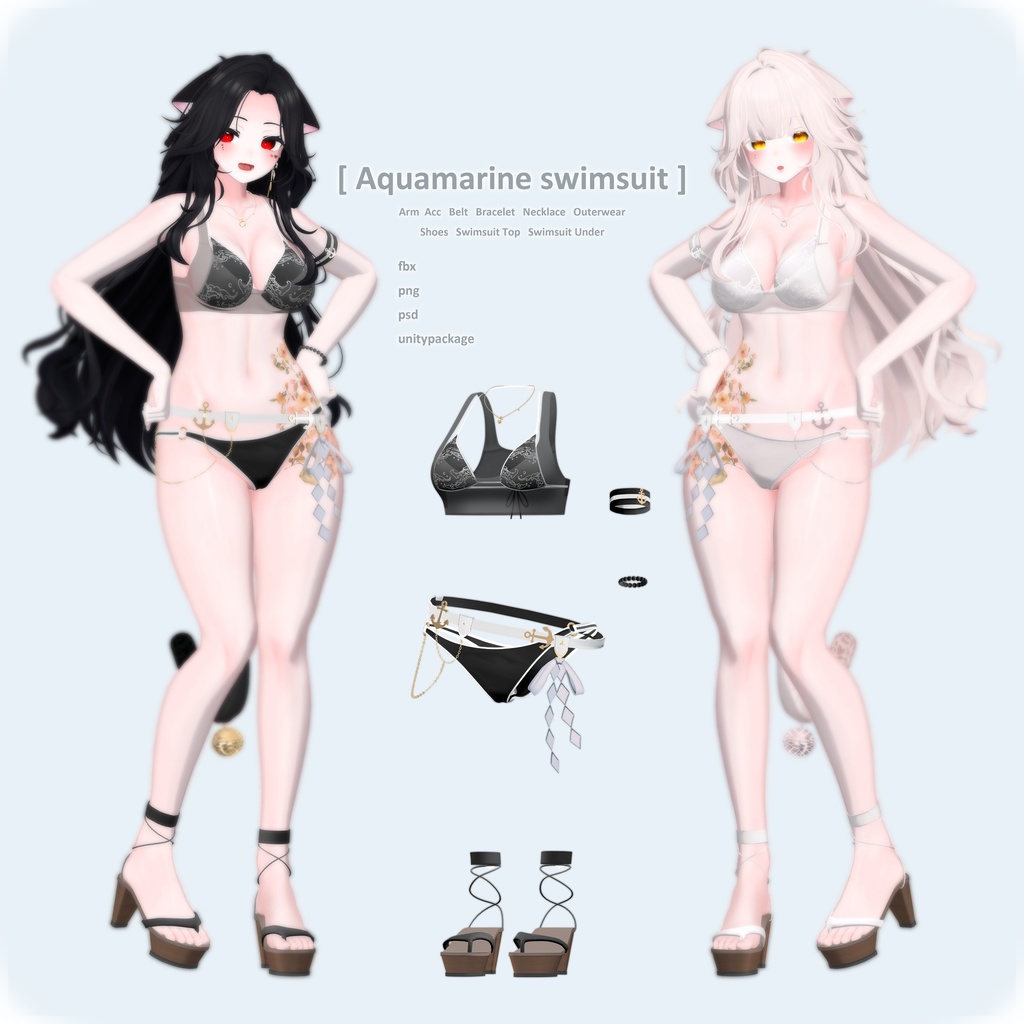 [PB] [ Aquamarine swimsuit ]