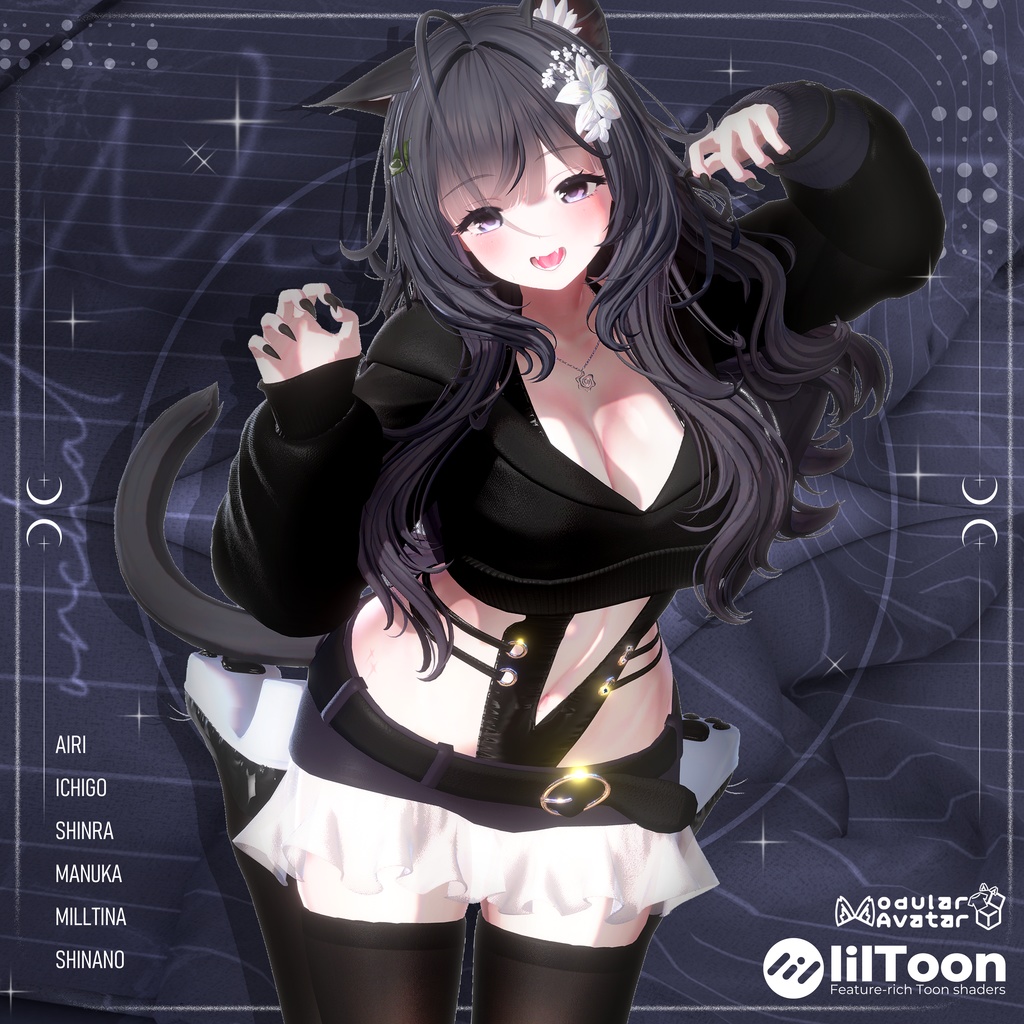 📢 ！発売セール中！📢 ✨6アバター対応✨ *･☪ 𝑵𝒐𝒊𝒓 𝑲𝒊𝒕𝒕𝒚