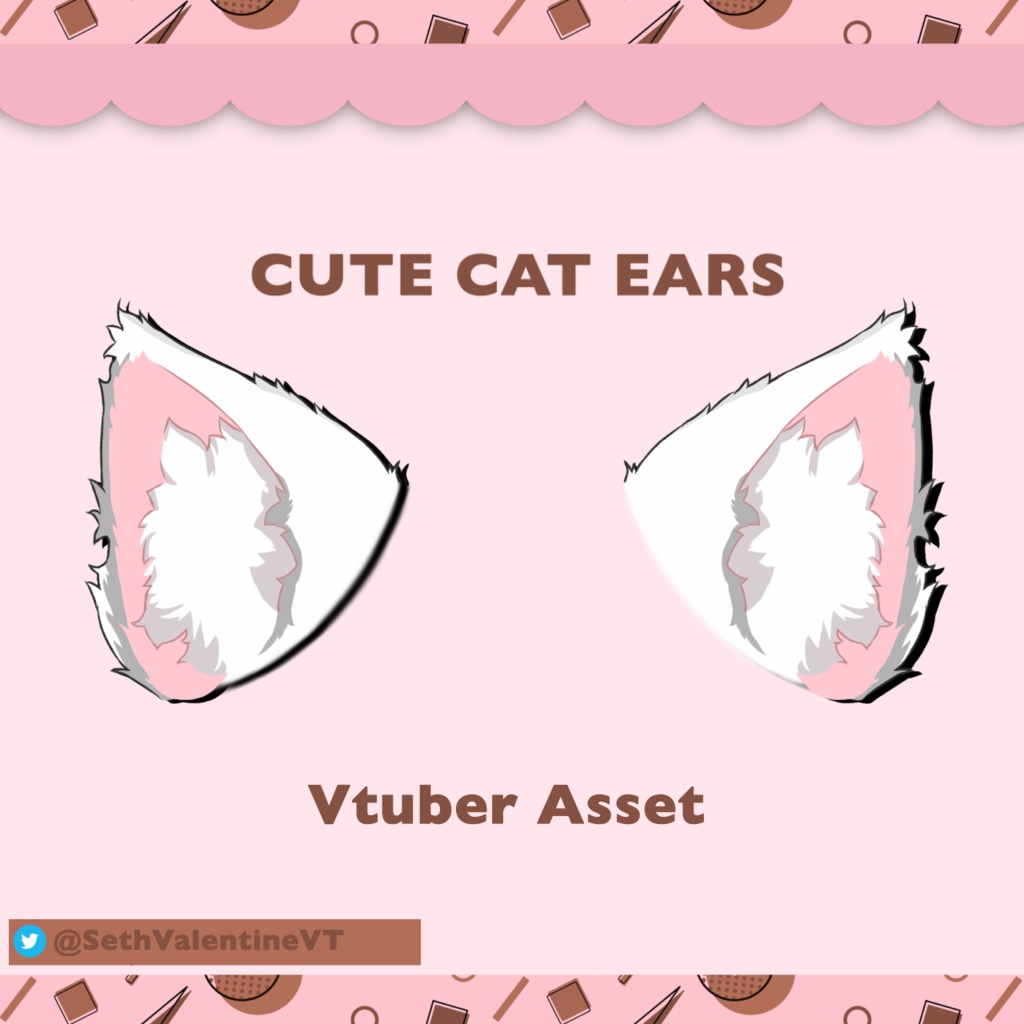CUTE CAT EARS 2D VTUBER ASSET FREE