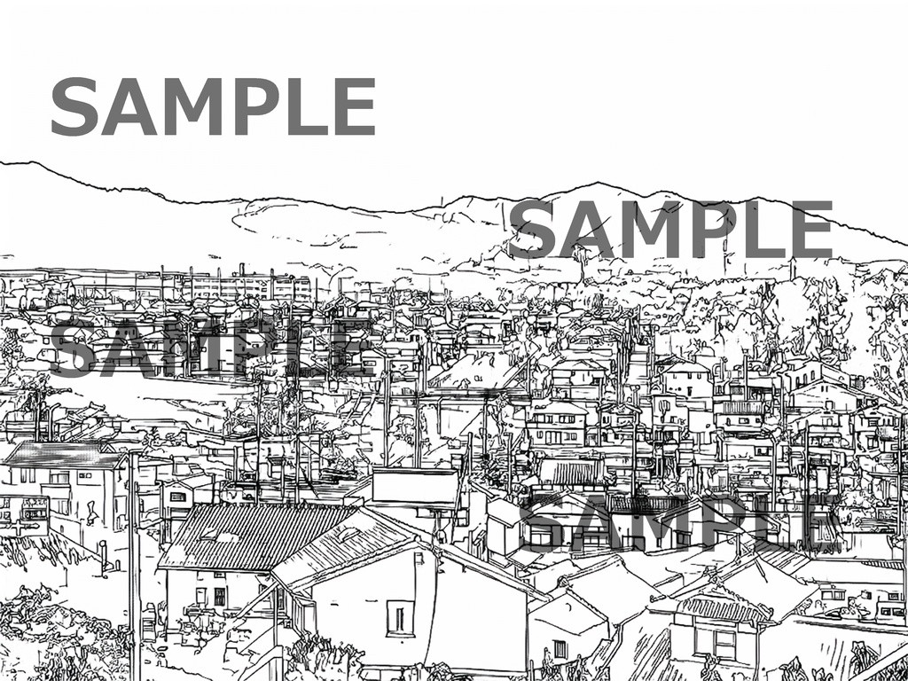 背景用画像 町の風景 No,003 郊外の住宅地