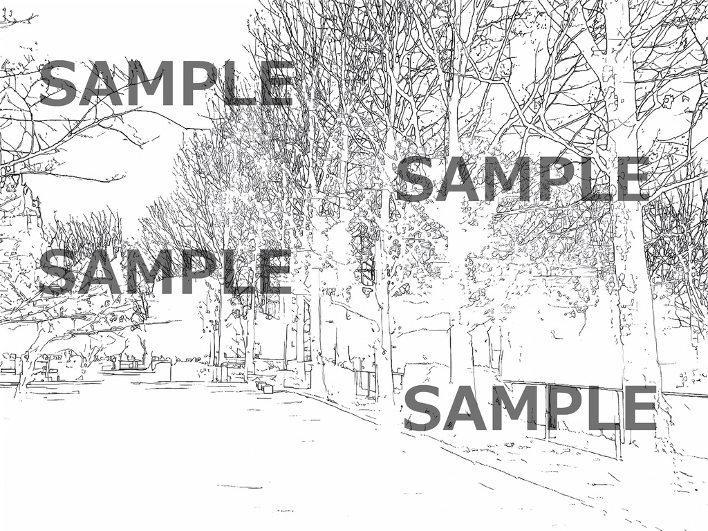 背景用画像 公園 No,001 冬の公園