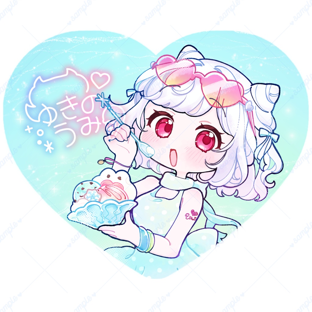 雪乃うみうちわ(丸・ハート)