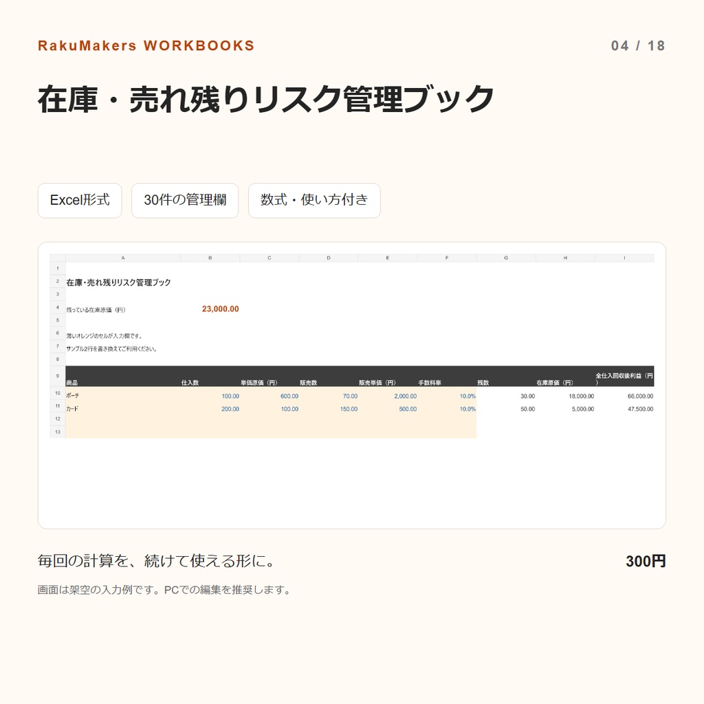 在庫・売れ残りリスク管理ブック